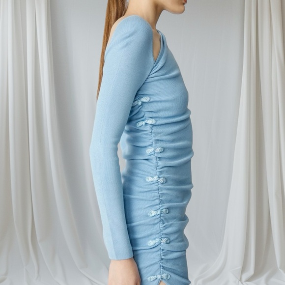 REVOLVE SAULEE- DAHLIA ASYMMETRICAL NECKLINE KNIT DRESS SIZE 4 - Picture 8 of 15